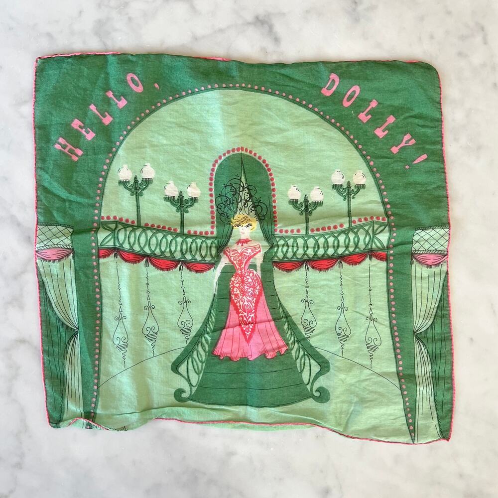 Vintage 60s Hello, Dolly! Broadway Musical Memorabilia Handkerchief Faith Austin